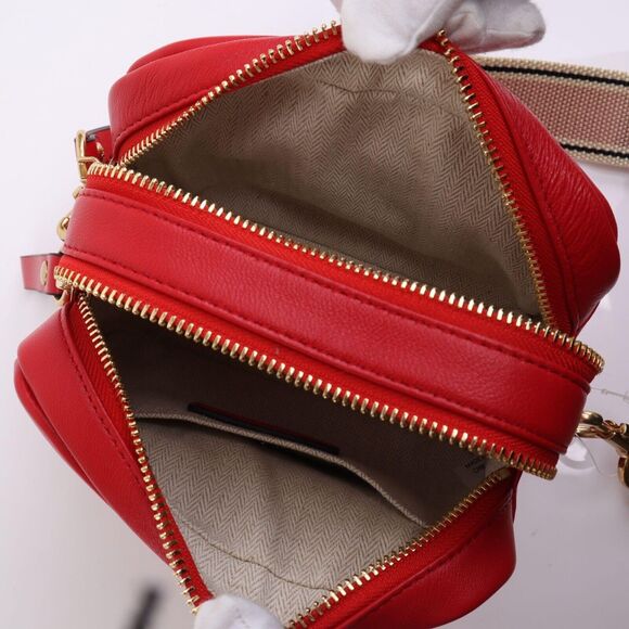 NWT Tory Burch Perry LOGO Double Zip Camera Bag Red - Picture 10 of 11